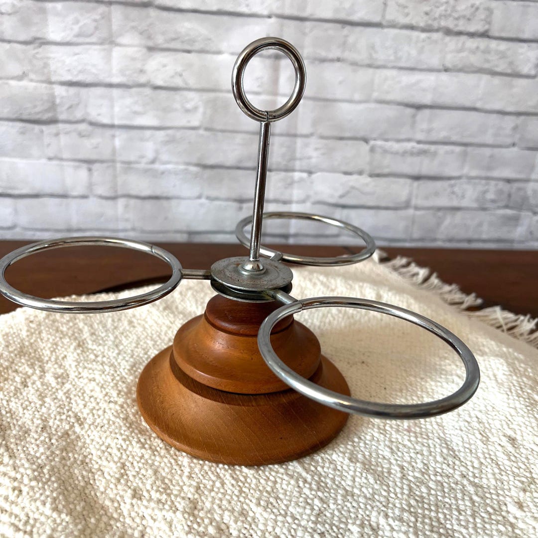 Teak and Metal Rotating Condiment Server Frame Denmark (3981) - Etsy