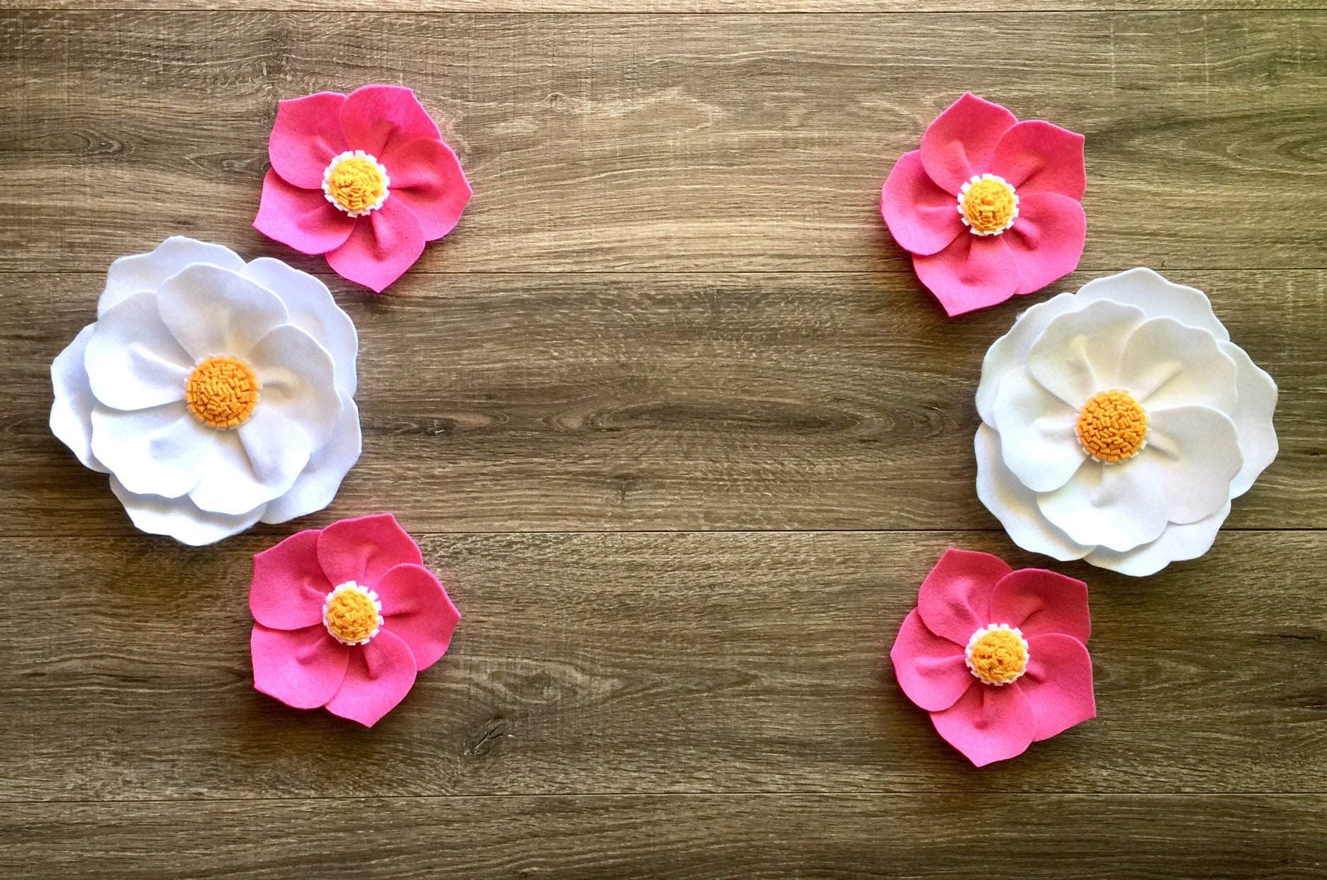 Pink and White Flower Wall Decor Nursery Flower Decor First Etsy