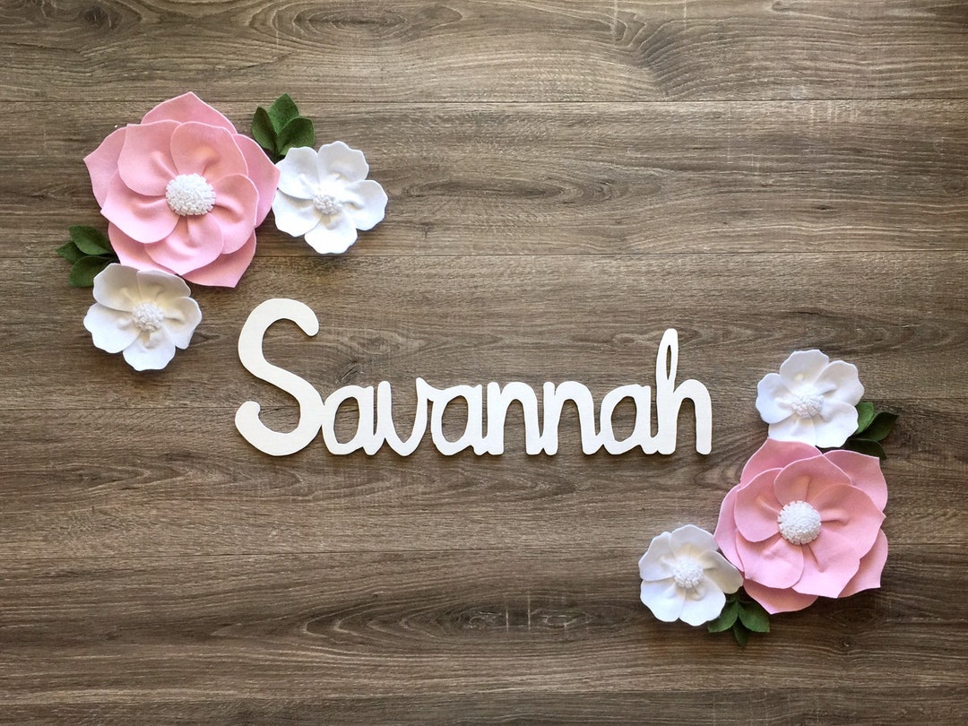 Pink and White Flower Wall Decor Nursery Flower Decor First Etsy