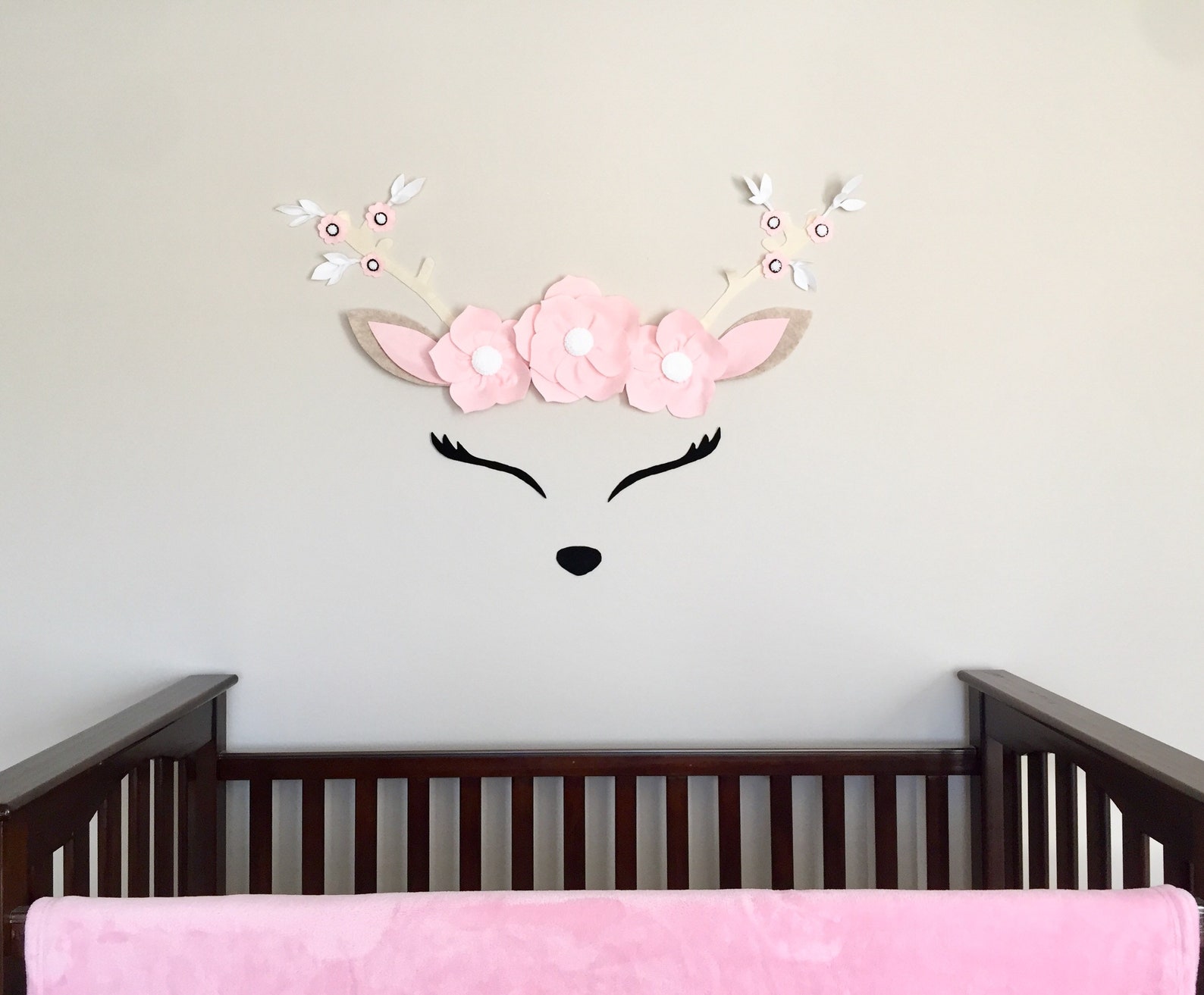 Flower Wall Decor Girl Nursery Wall Decor Felt Flower Wall Etsy