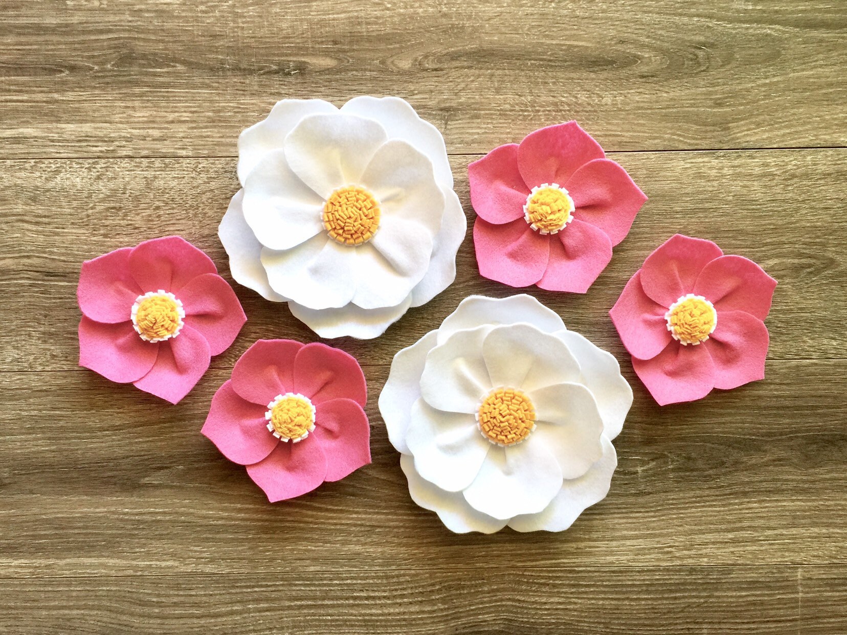 Pink and White Flower Wall Decor Nursery Flower Decor First Etsy