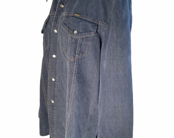 トップス 70s BB brand western denim shirt grunge Denim Welding Shirt | Heavy-Duty Denim Work Shirt