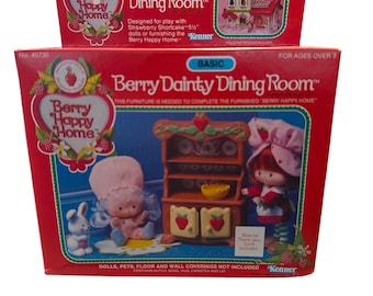 1980 Strawberry Shortcake Charlotte aux fraises - Berry Happy Home + meubles