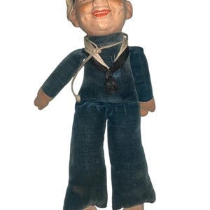 Vintage 40’s Nora Wellings Excalibur Jolly Sailor Boy Cloth Doll 10” Souvenir