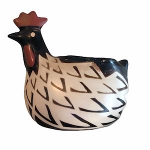 Vintage 80/90’s Genaro Paz Peru Clay Pottery Chicken Planter Pot Utensils Pottery Art Sculpture