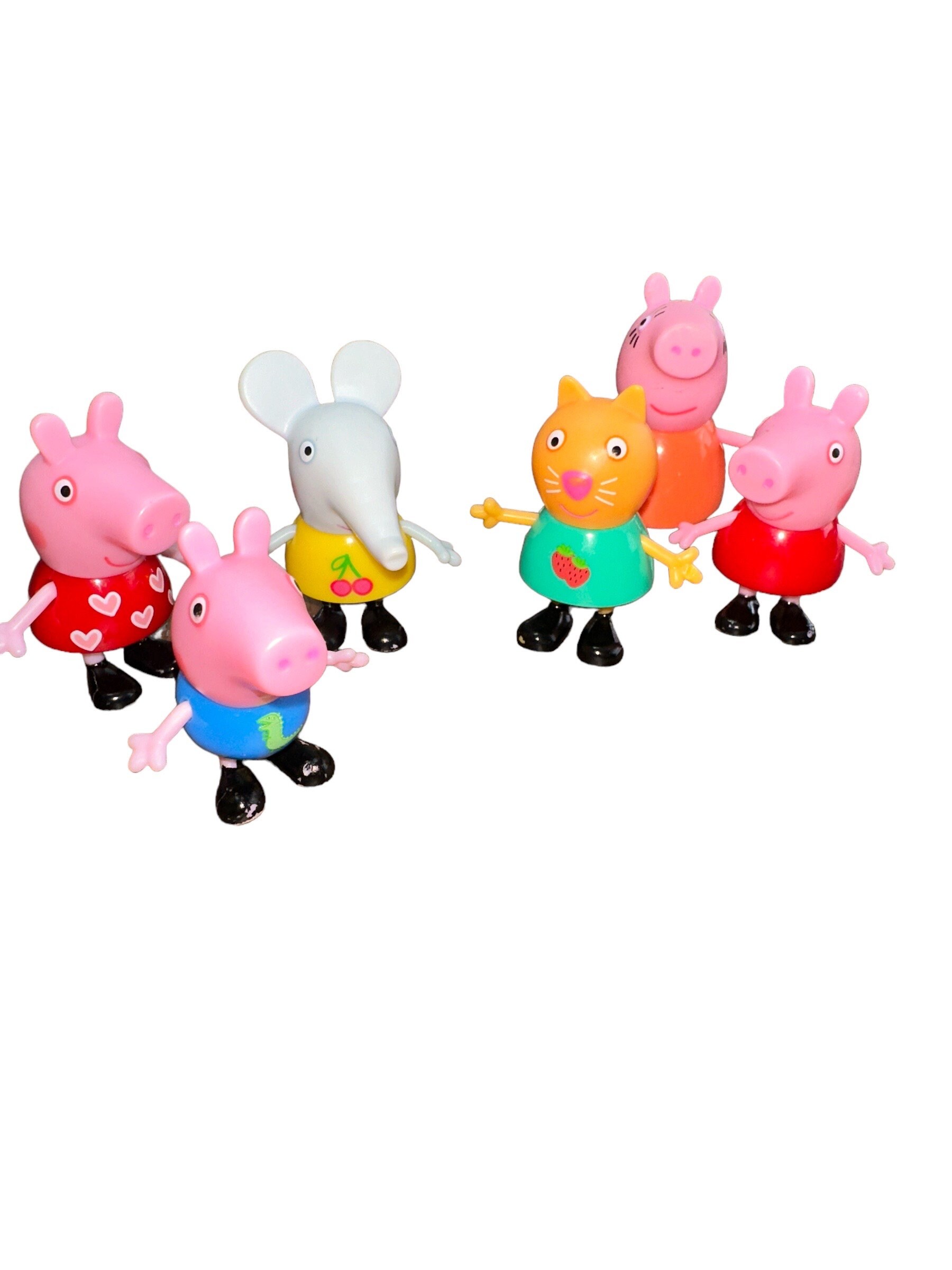 Vintage 2003 Peppa Pig Small Toy Play Figures Elephant Cat