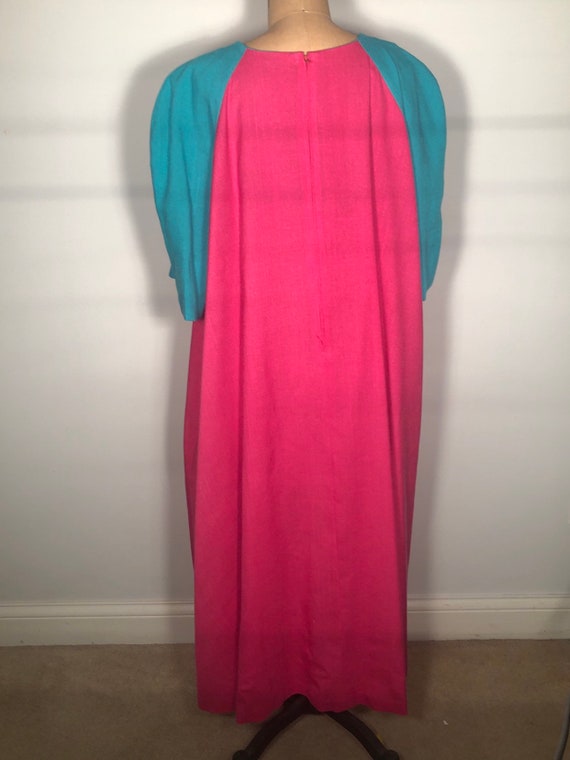 Vintage 70’s Kelli Kaye Pink Teal House Church Mu… - image 4