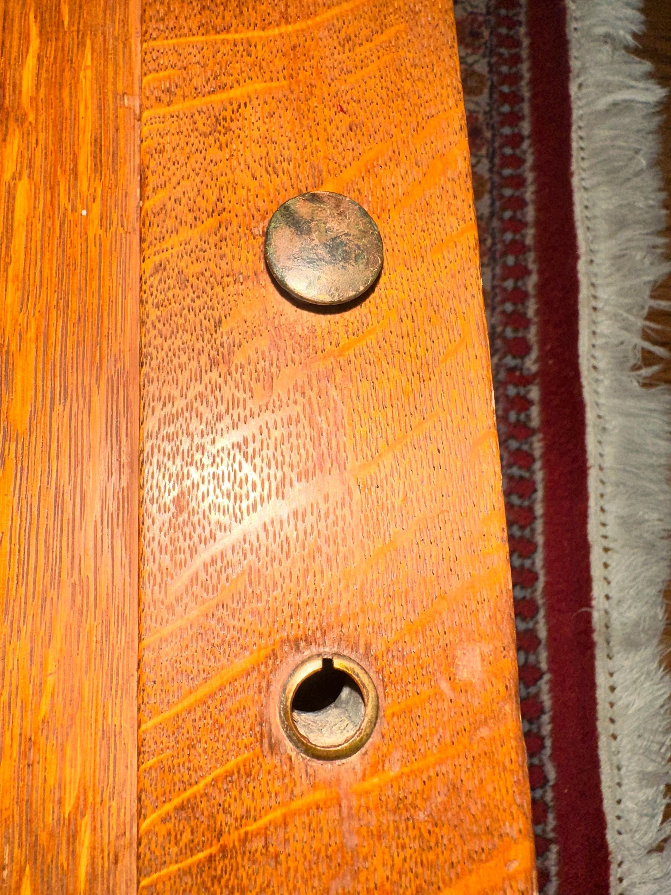 Antique 20's Tiger Oak Raised Panel 12x20.5x10 Locking