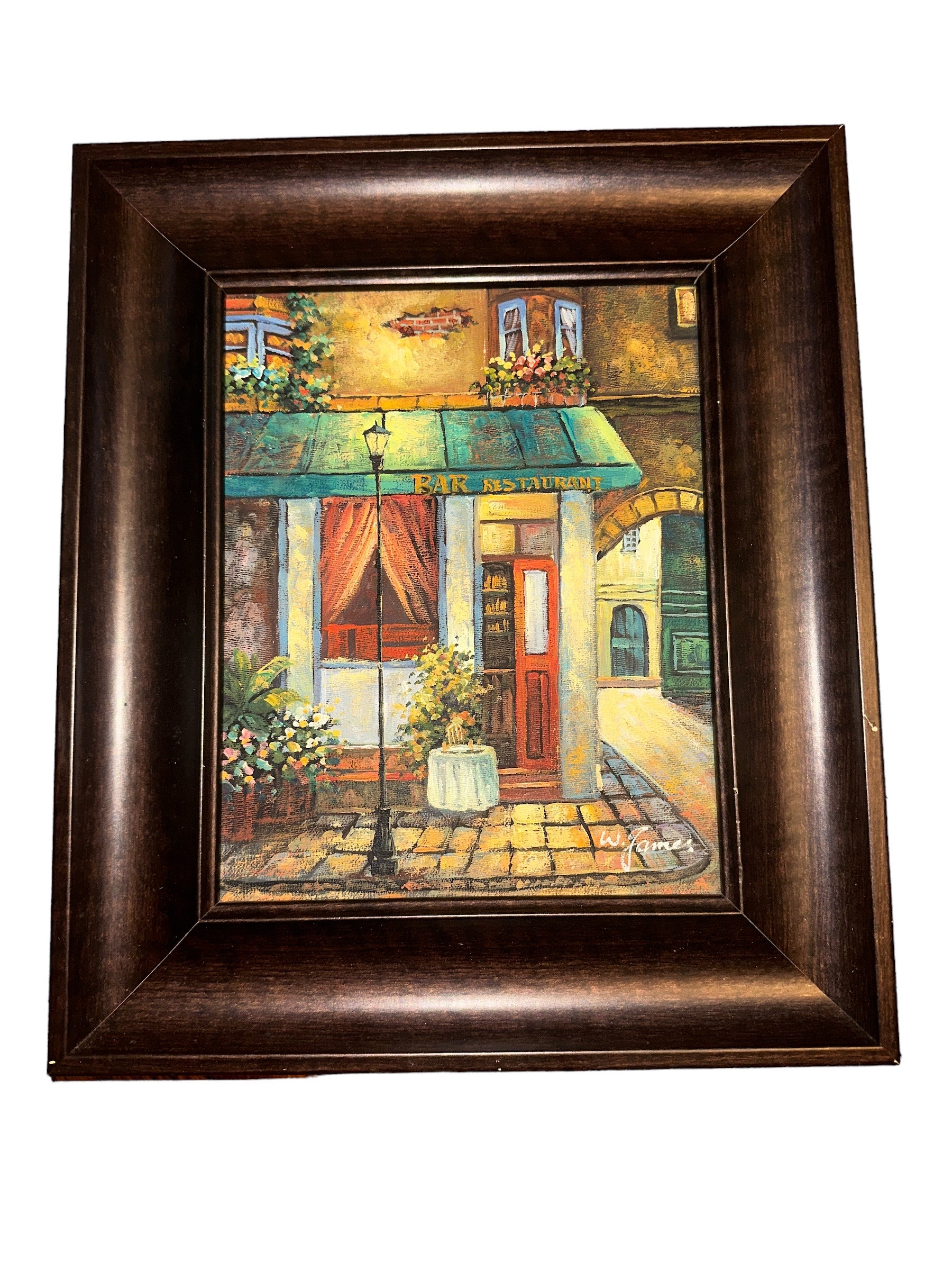 Vintage 90's W. James European Parisian Paris Bar Restaurant Cafe