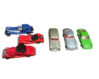 Vintage 70’s Tomica Lot Of 6 Die Cast Car Toys Porsche 911S Rolls Royce Phantom Mercedes Gulwing Bugatti Coupe Made In Japan