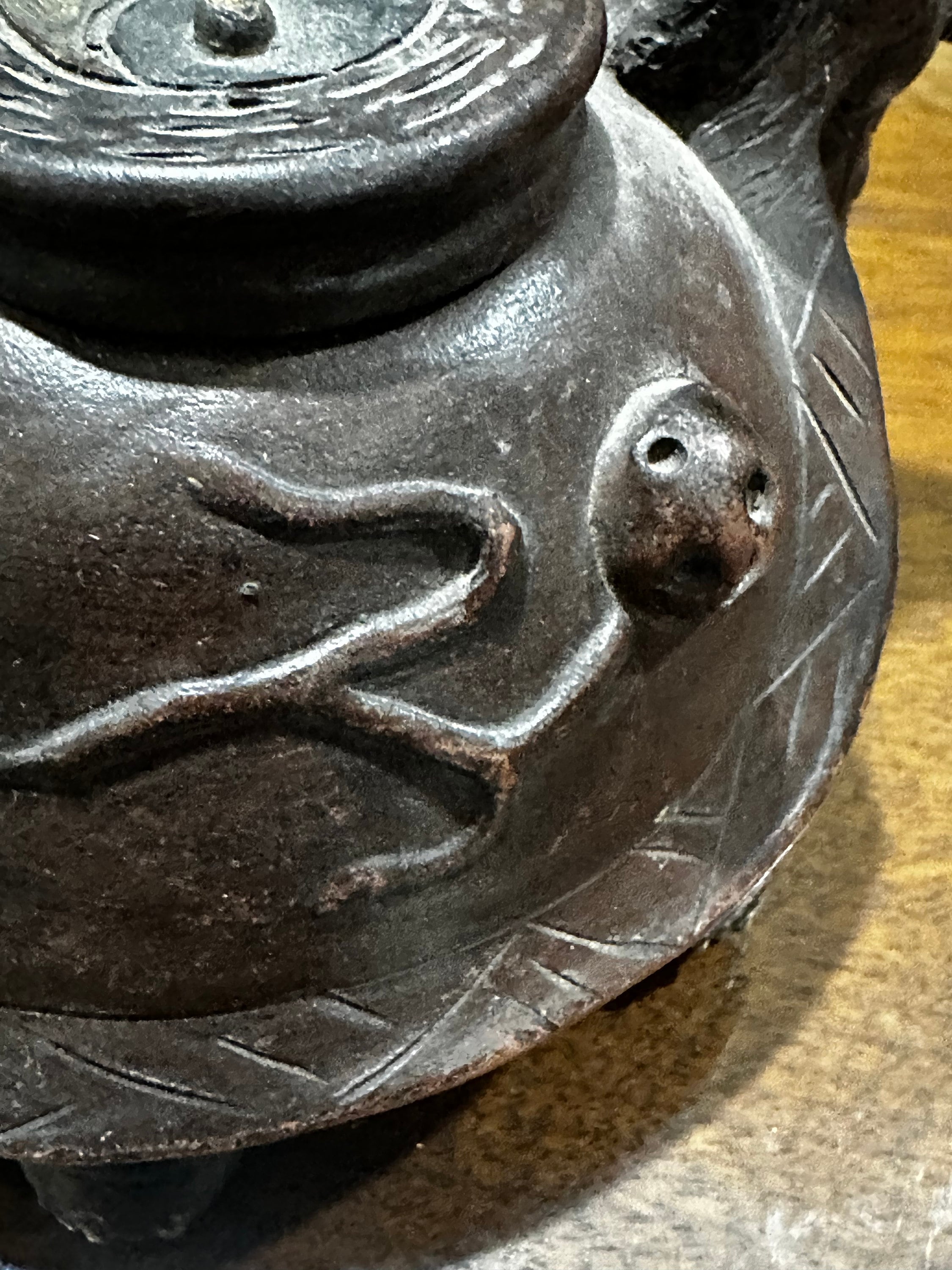 Vintage 80's Yixing Zisha Purple Clay Stamped Makers Mark