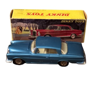 Vintage 60’s Dinky Toys Mercedes 300 SE Blue #533 Made In France Meccano Toy Diecast Car In Original Box