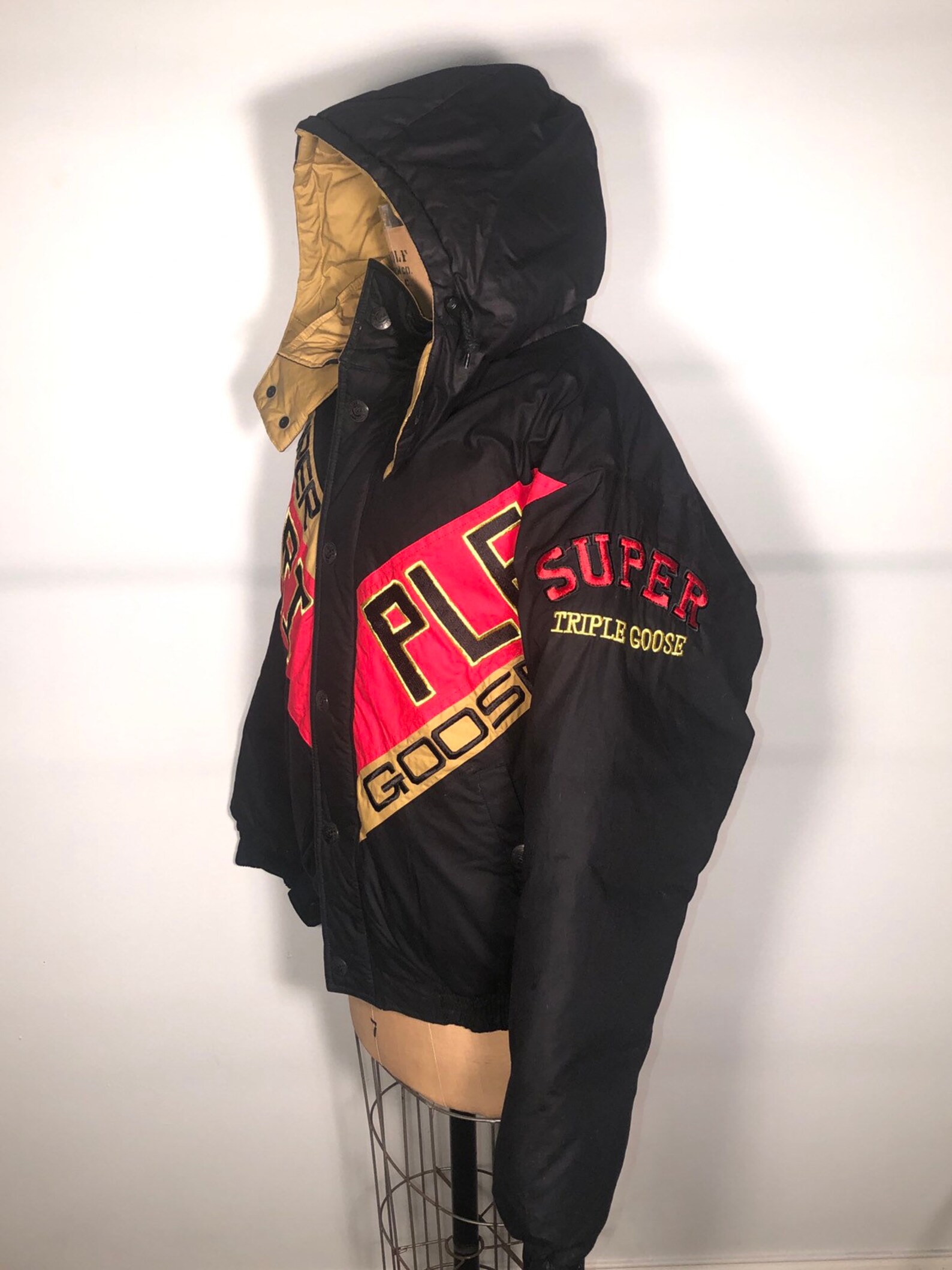 Vintage 90's Super Triple Goose Down Feather Logo Etsy