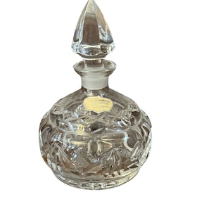 Vintage 60’s Taille Main Cut Glass Crystal Splash Perfume Parfum Bottle Made In Bravaria Germany Echt Bleikristall Handgeschliffen