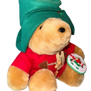 Vintage 1994 Sears Paddington Bear Christmas 16” Stuffed Plush Plushie Teddy Bear Toy Doll