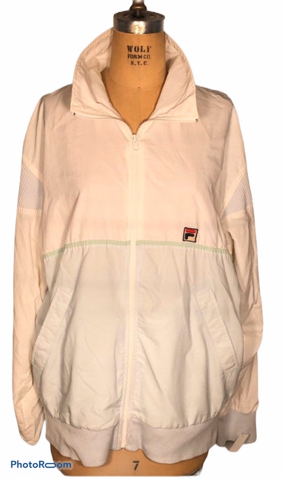 Vintage 80/90's FILA White Color Block Full Zip N… - image 1