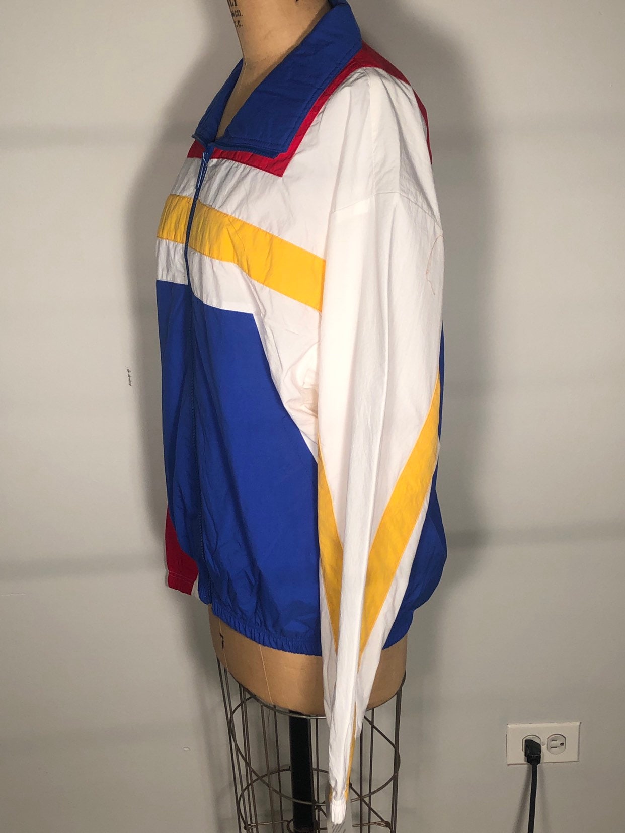 Vintage 80's Profile Totally Rad Multi Color Block Full Zip