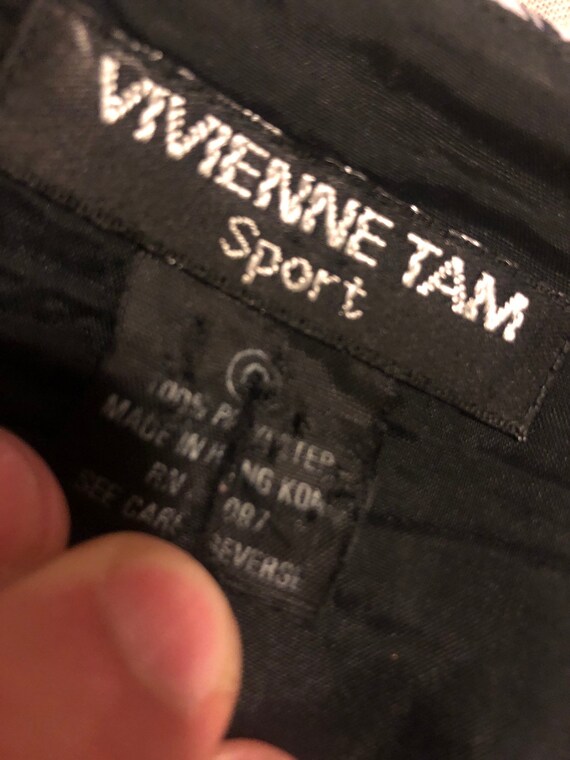 Vintage 90's Vivienne Tam Sport Asian Moder Gray Black Print