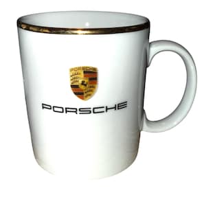 Tazza Porsche Crest In Porcellana – Con Stemma Colorato E Bordo Dorato