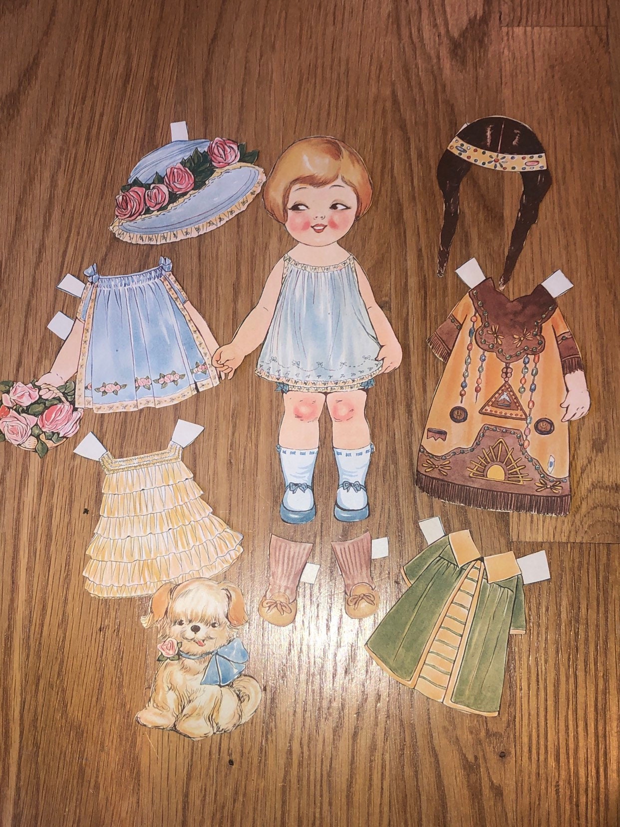 Antique 20/30's Victorian Magazine Cut Out Paper Baby Doll
