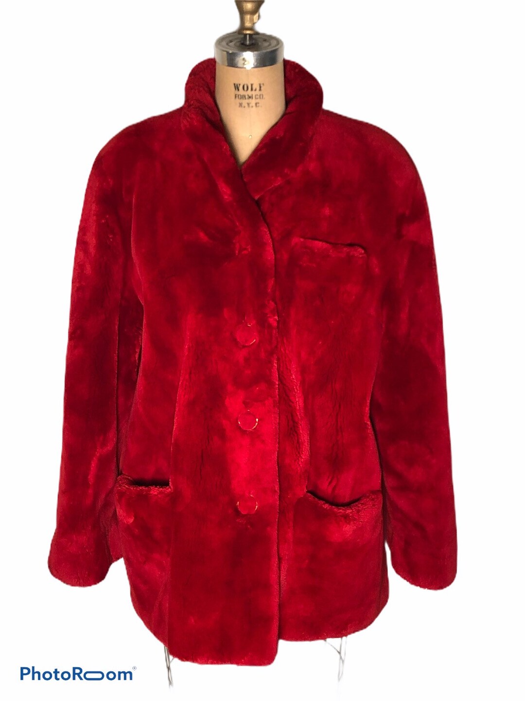 Vintage 80s Giorgio Sant Angelo Lush Soft Ruby Red Sheared - Etsy