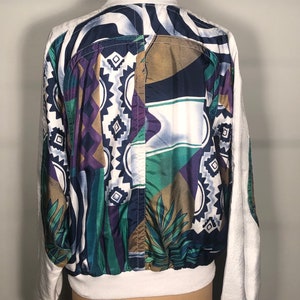 Vintage 80/90's Kaelin White Crazy Color Pattern Reversible Front Zip ...