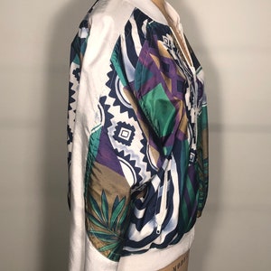 Vintage 80/90's Kaelin White Crazy Color Pattern Reversible Front Zip ...