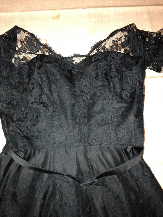 Vintage 40's David Levine Lace Overlay Slip Holly… - image 10