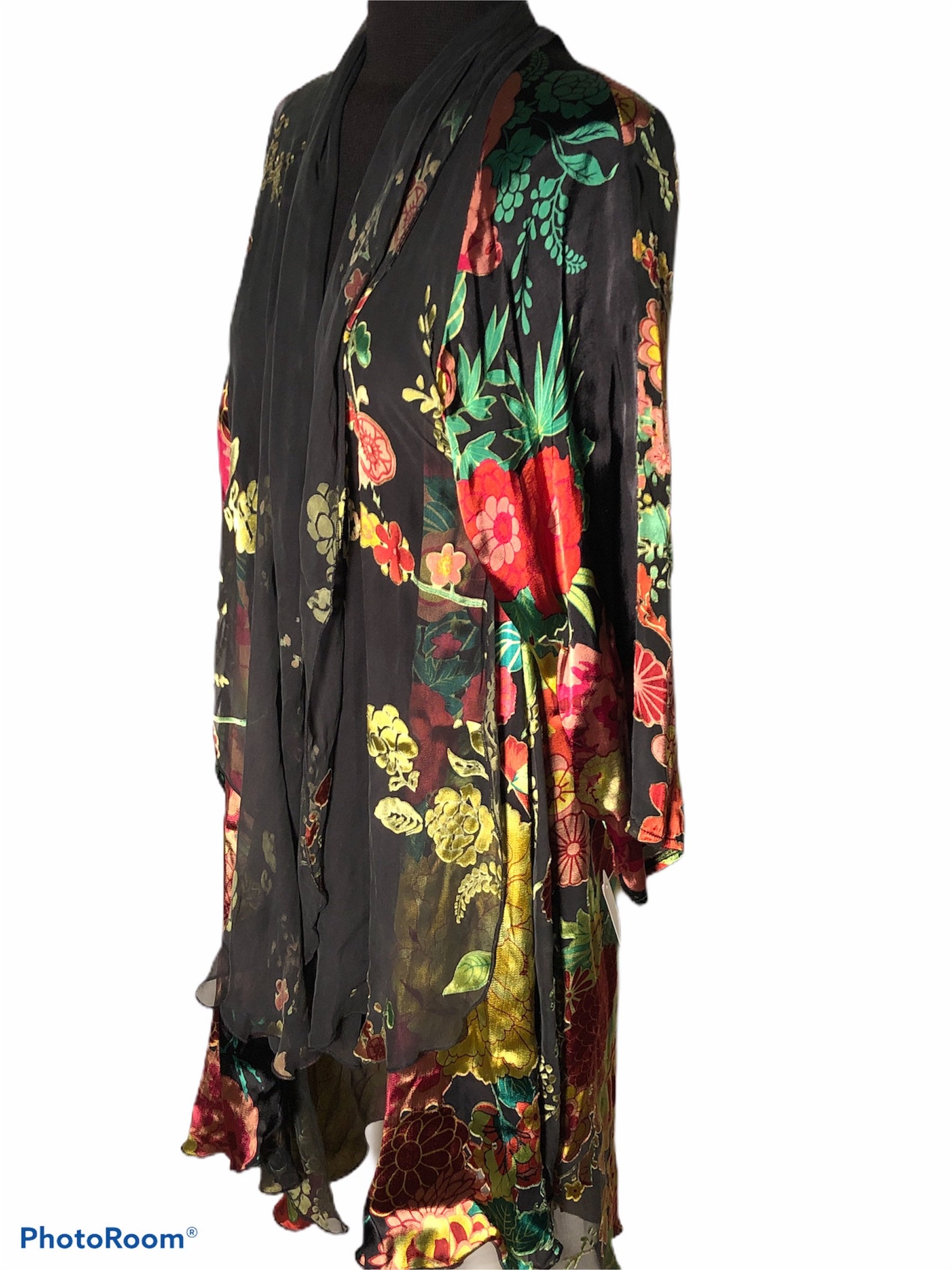 Vintage 80/90s URU Clothing Stunning Silk Overlay Floral | Etsy