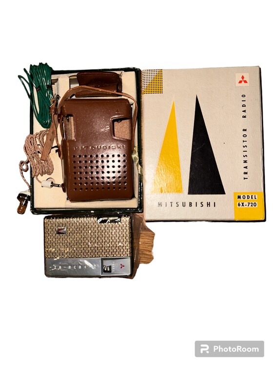 Vintage 60's Mitsubishi 6X-720 Transistor Radio Original Box