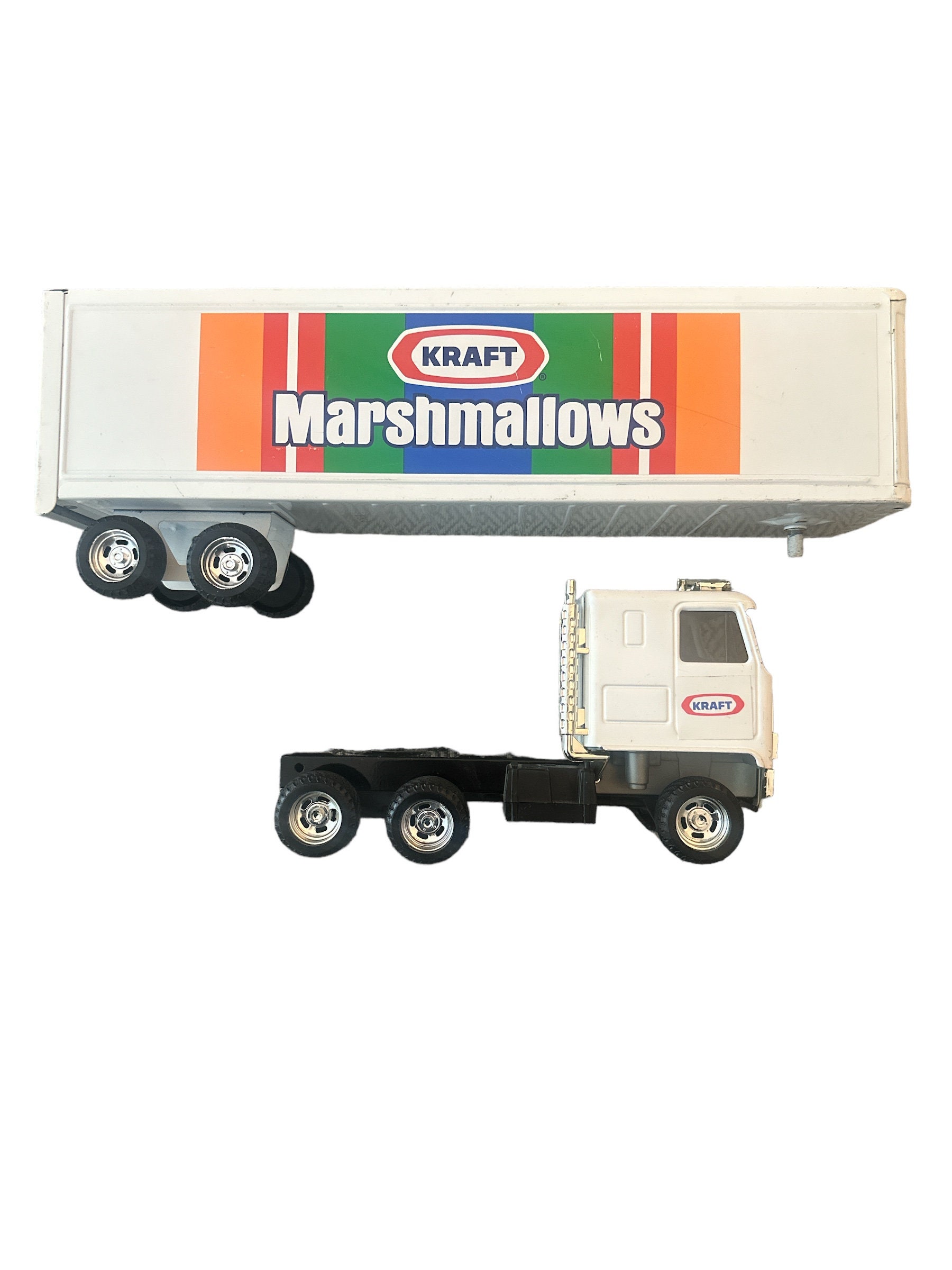 TRACTEUR FIAT 690 T GRIS SEMI-REMORQUE CAISSE BEIGE ET MARRON