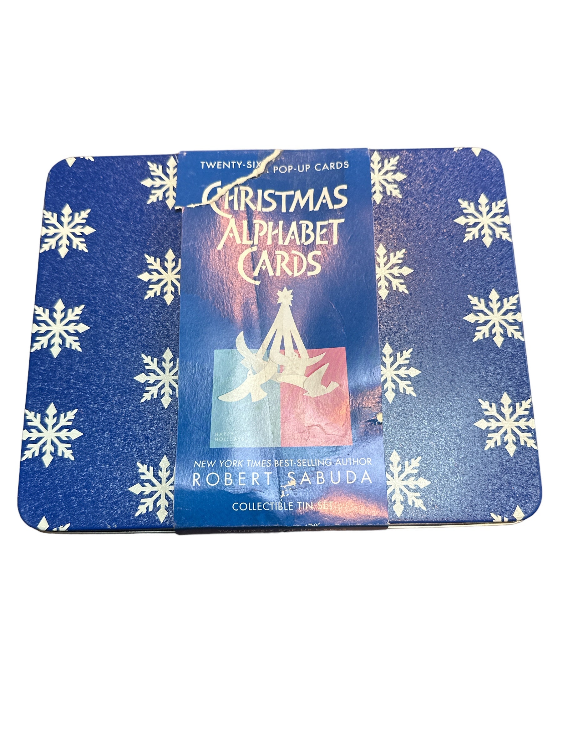 Vintage Robert Sabuda Christmas Alphabet Cards Pop up Holiday Tin 