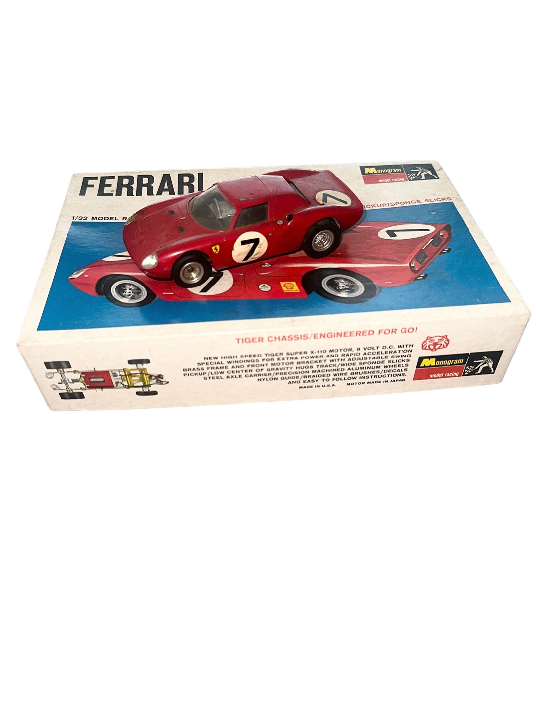 Vintage 1966 Monogram Ferrari 330 P/LM 1/32 Model Racing Slot Car