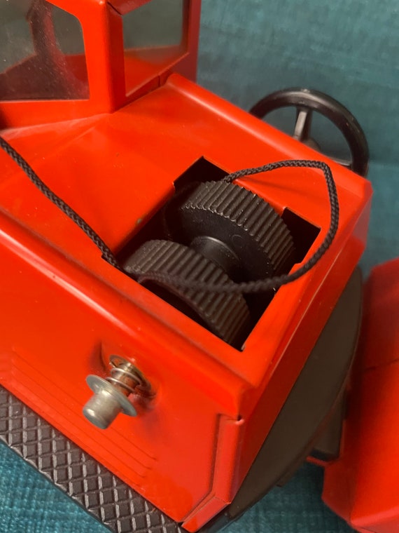 Vintage 70's TONKA Orange Crane Swivel Truck Toy Pressed Steel