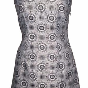 Vintage 90's Vivienne Tam Sport Asian Moder Gray Black Print Side Zip A-Line Mini Dress image 1