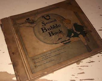 Antique 1917 Second Bubble Book Books That Sing 3 Records Simple Simon Little Bo Peep Okd King Cole Mayhew Johnson Chase