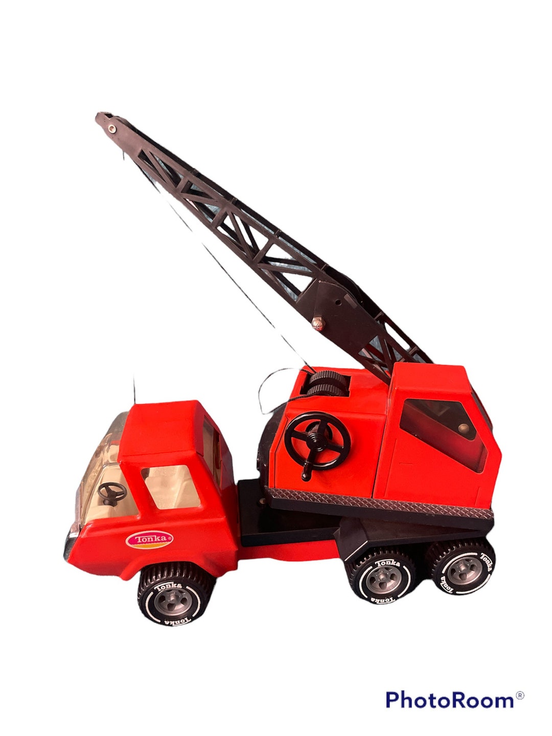 Vintage 70's TONKA Orange Crane Swivel Truck Toy Pressed