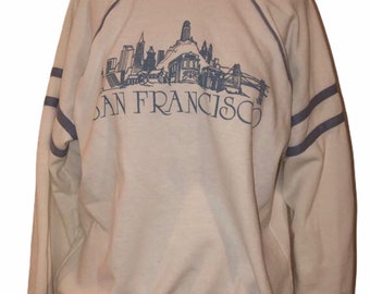 Vintage 80's The Panda Shirt San Francisco Jersey Stlye Lightweight Sweatshirt Shirt Top USA
