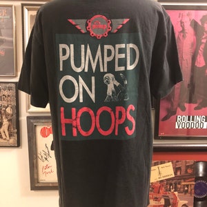 Rare Vintage 90&#39;s Hip Hop Street Wear Reebok Pump Pumped Up On Hoops Basketball B-Ball T-Shirt USA