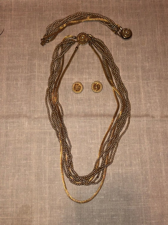 Vintage 50’s Rare Kramer Gold Mesh Baby Pearl Twis