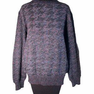 Vintage 90’s Missoni Red White Blue Waffle Weave Textured Wool Blend Pullover Sweater Top Shirt Italy