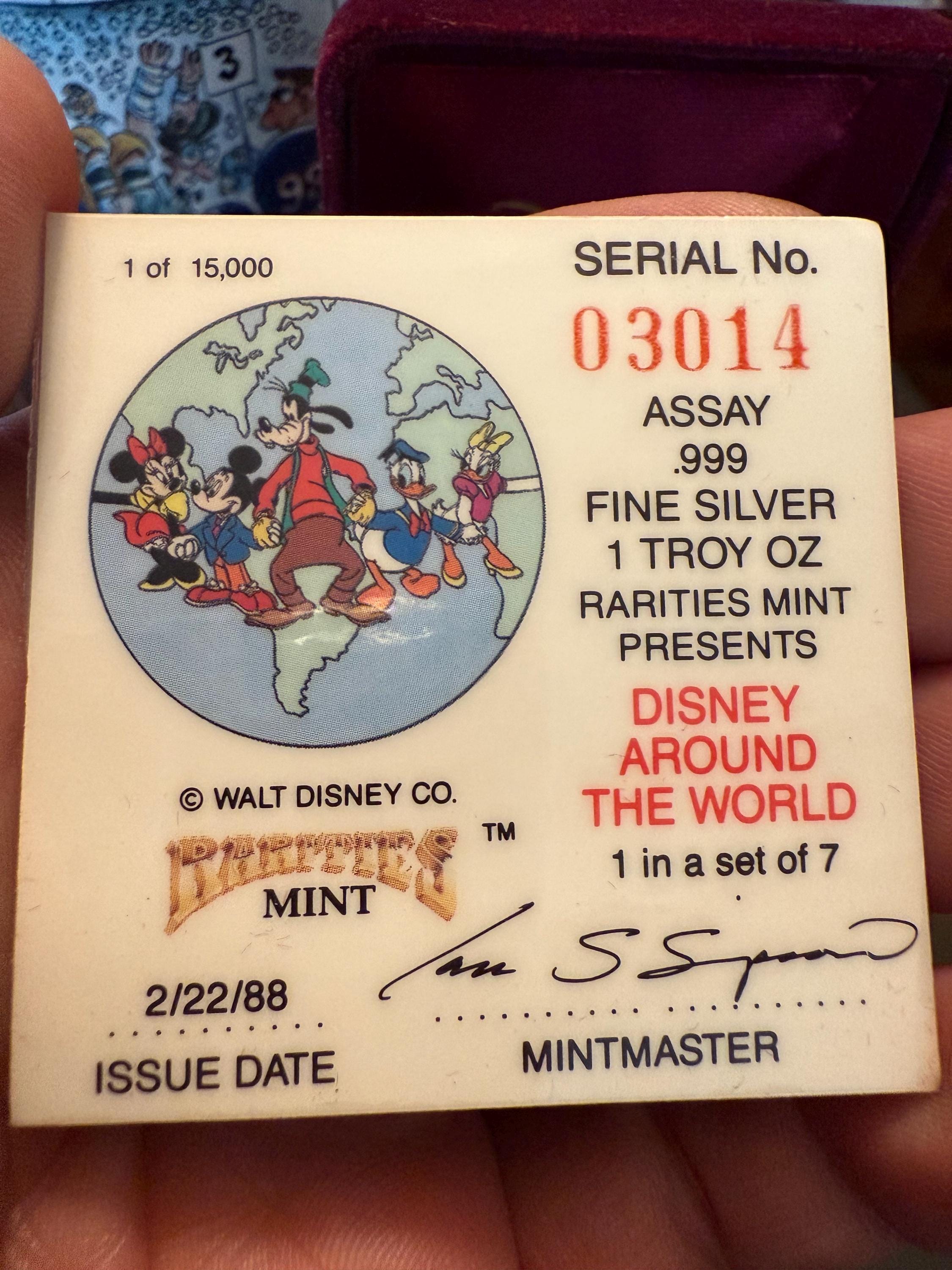 Vintage 1988 Walt Disney Rarities .999 Sterling Silver 1oz Around