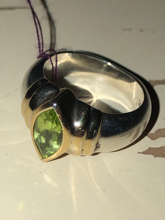 Vintage 70's Sterling Silver Art Deco Hollywood Glam Green