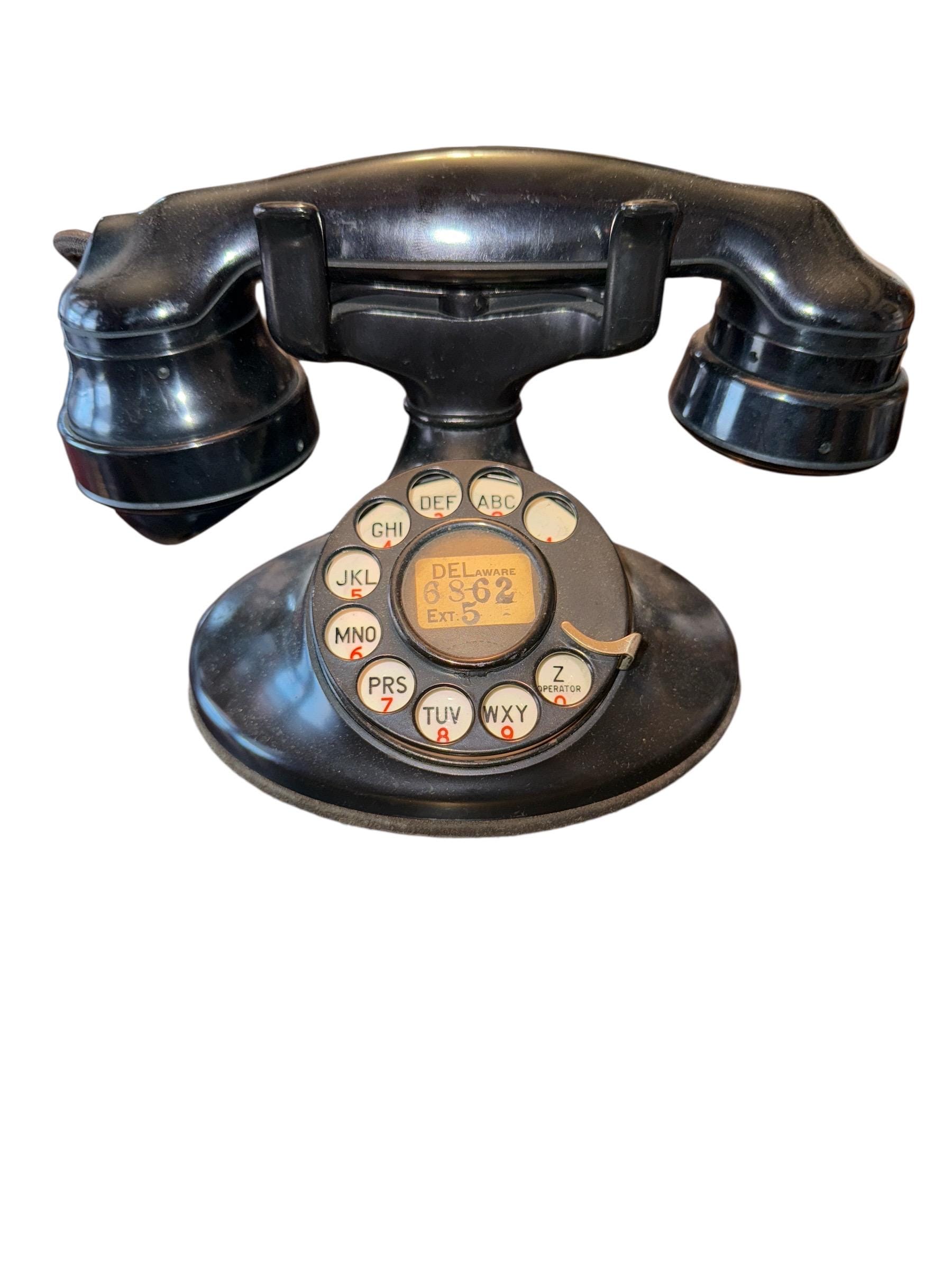 Vintage 30's Western Electric D1 E1 Rotary Dial Desk Phone