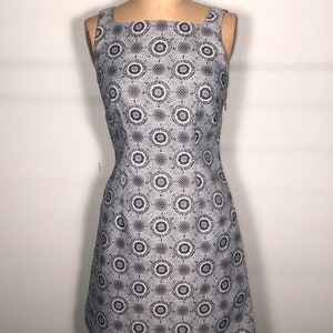 Vintage 90's Vivienne Tam Sport Asian Moder Gray Black Print Side Zip A-Line Mini Dress image 2