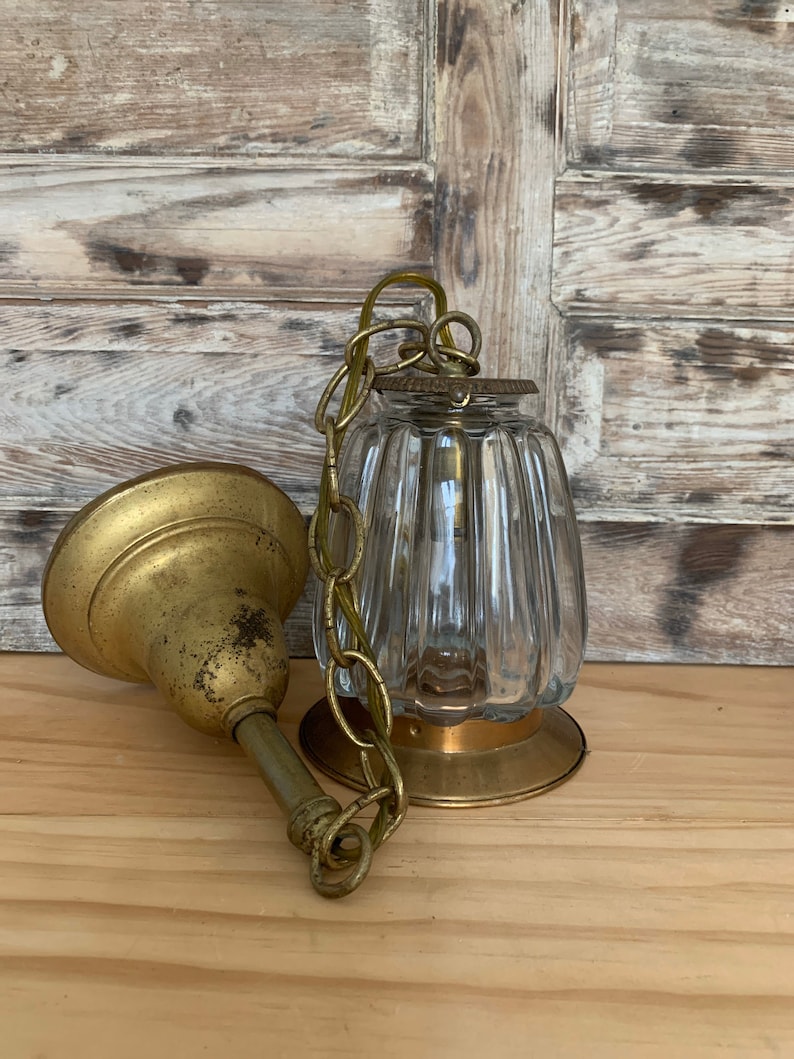 Antique Brass Hanging Pendant Light Fixture Etsy