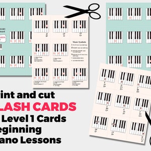 PIANO FLASH CARDS, Print and Cut, Beginning Piano, Music Teachers, Music Students - Etsy