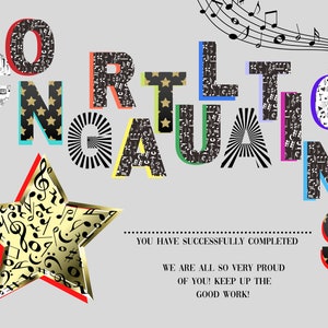 MUSIC CERTIFICATE, Award, Achievement, Printable Certificate of Completion for Musician