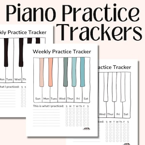 PIANO Practice Tracker, Weekly Habit Tracker (2 font styles), Music Practice, Printable Practice, Piano Lessons, Piano Teacher