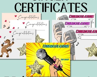 7 MUSIKZERTIFIKAT druckbarer Sänger, Preis, Leistung, Musikschüler, Sänger, Musiklehrer